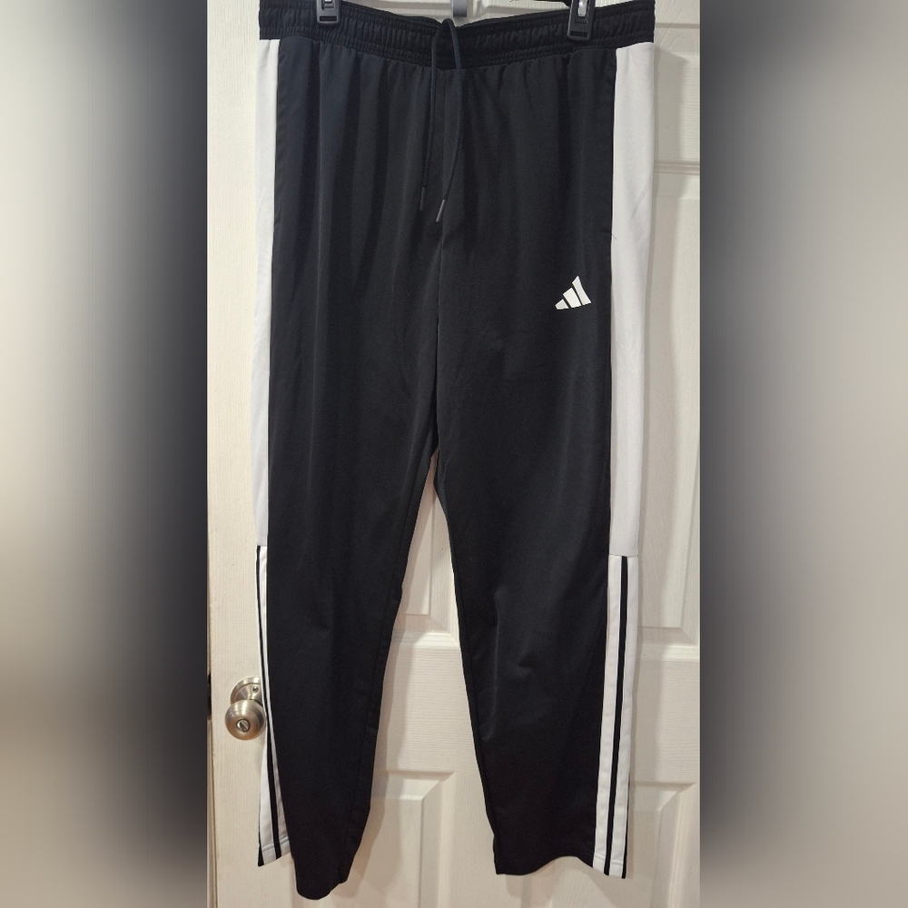 Adidas Men's Black and White Joggers